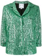 In The Mood For Love Sofia Sequin-embellished Cropped Jacket - Green