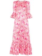 The Vampire's Wife The Juno Floral Print Silk Dress - Pink