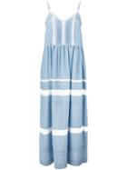 P.a.r.o.s.h. V-neck Maxi Dress, Women's, Size: Medium, Blue, Acetate/silk/cotton/polyamide