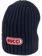 Gucci Wool Hat With Gucci Patch - Blue