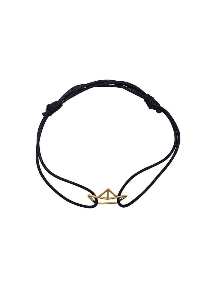 Aliita Boat Pendant Rope Bracelet - Black