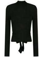 Andrea Bogosian Knitted Top With Lace Detail - Black