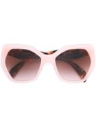 Prada Eyewear Hexagonal Frame Sunglasses, Women's, Pink/purple, Acetate