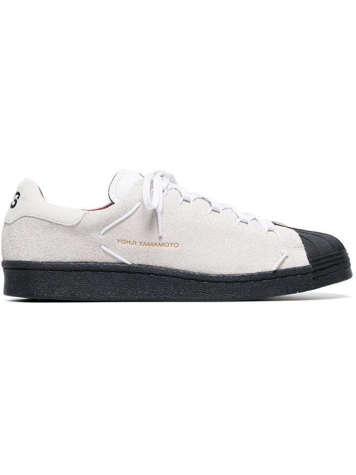 Y-3 White Leather Superknot Lowtop Sneakers