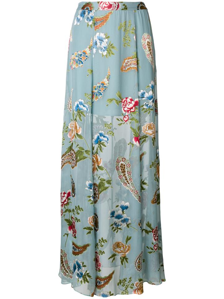 Alice+olivia Floral Print Skirt - Blue