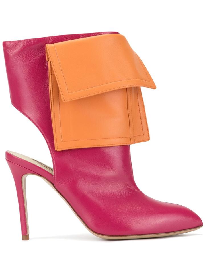 Natasha Zinko Multicoloured Pocketed Colour Block Ankle High - Orange
