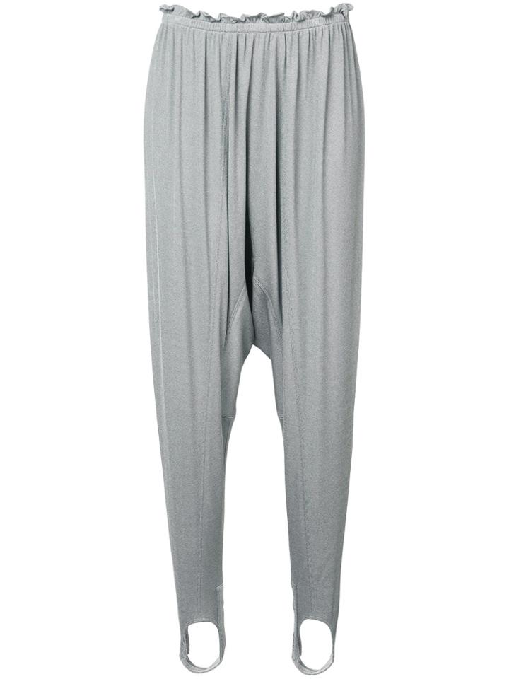 Paco Rabanne Ribbed Sarouel Stirrup Trousers - Grey