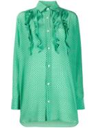 Plan C Oversized Polka Dot Shirt - Green