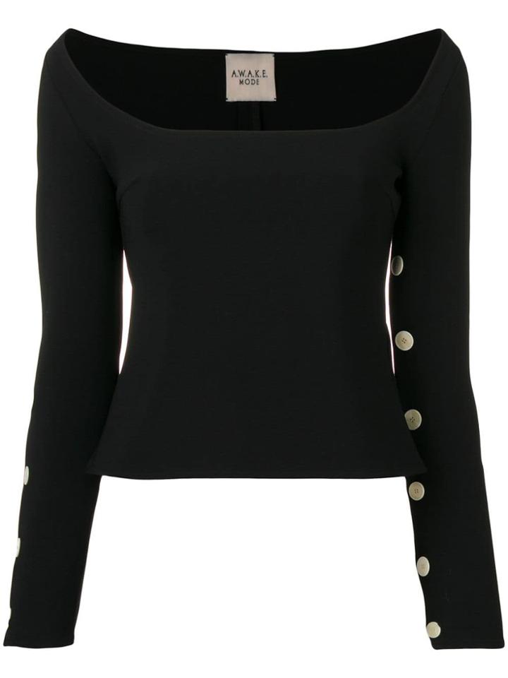A.w.a.k.e. Off-the-shoulder T-shirt - Black