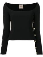 A.w.a.k.e. Off-the-shoulder T-shirt - Black