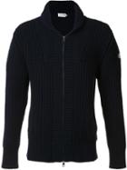 Moncler - Ribbed Zip-up Cardigan - Men - Cashmere/wool - Xl, Blue, Cashmere/wool