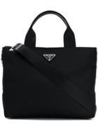 Prada Padded Medium Nylon Tote - Black