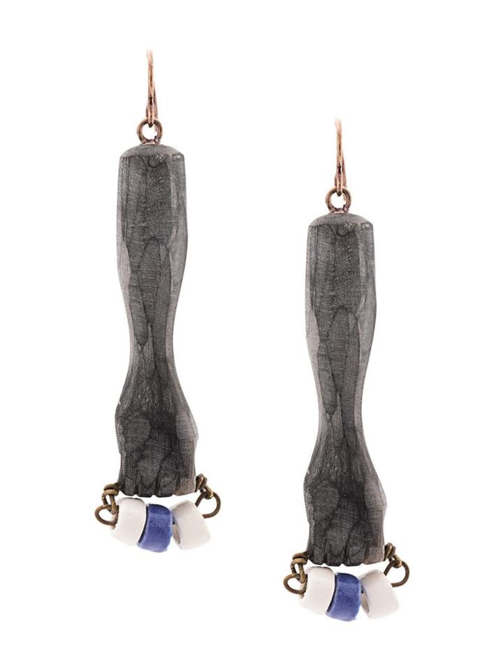 Marni Reaching Hand Earrings - Grey