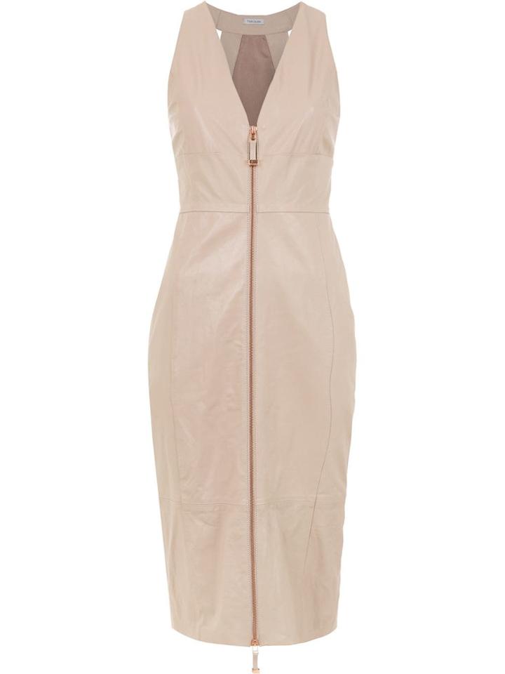 Tufi Duek Leather Midi Dress - Neutrals