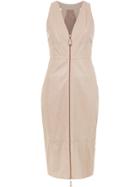 Tufi Duek Leather Midi Dress - Neutrals