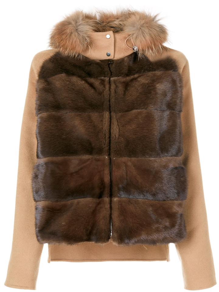 P.a.r.o.s.h. Contrast Panel Coat - Nude & Neutrals