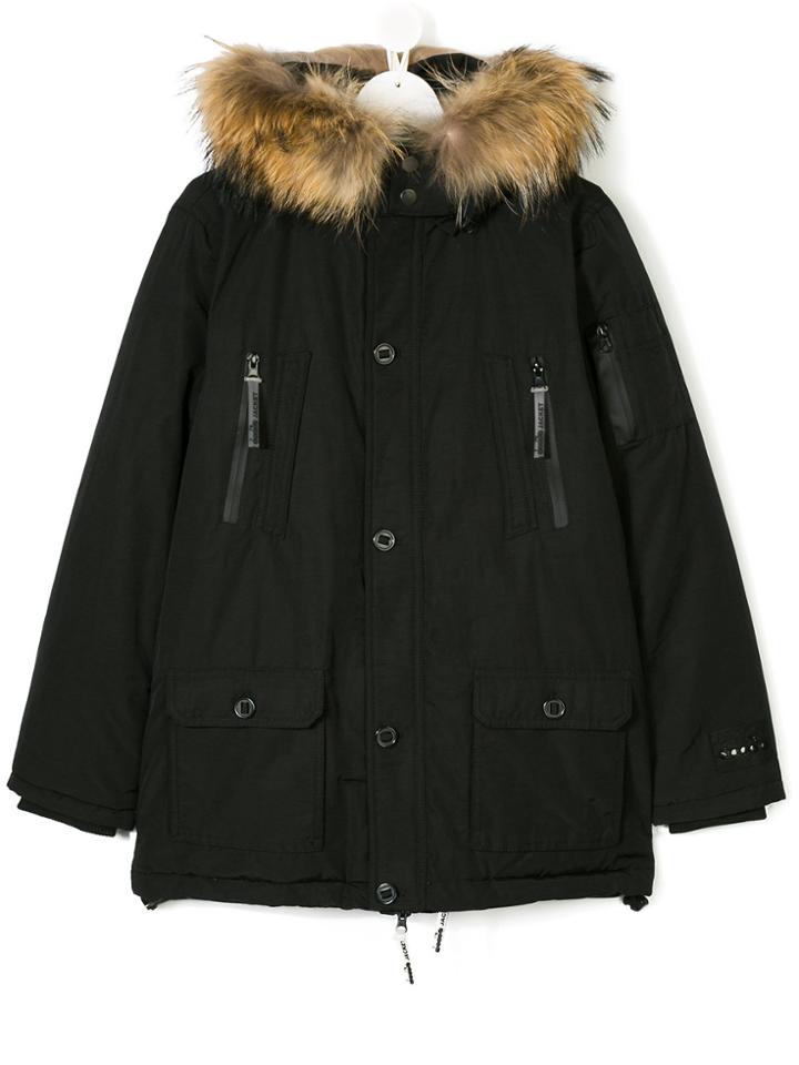 Diadora Faux Fur Puffer Jacket - Black