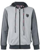 Plein Sport Colour Blocked Zip Hoodie - Grey