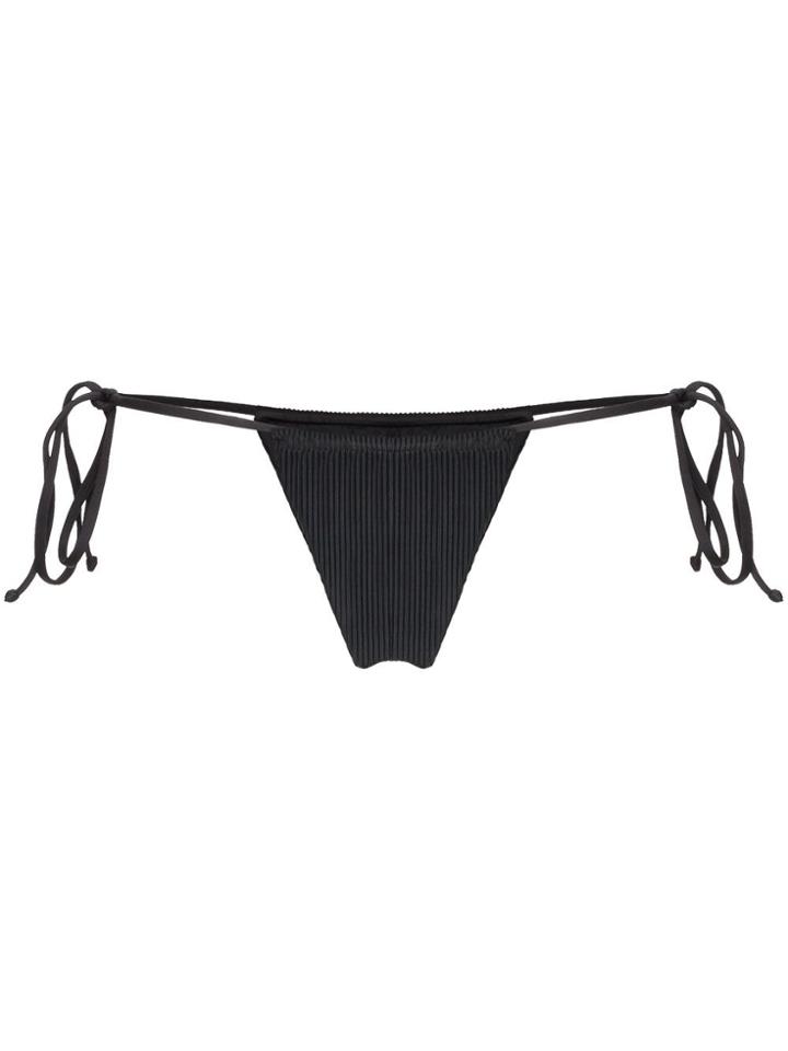 Frankies Bikinis Tia Triangle Side Tie Bikini Bottoms - Black