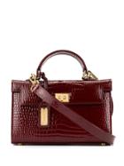Sandra J Sophie Croc-effect Box Tote - Red