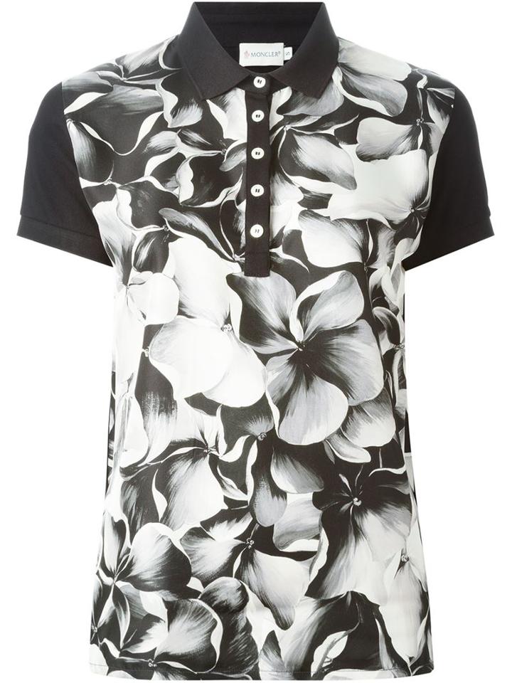 Moncler Floral Print Polo Shirt