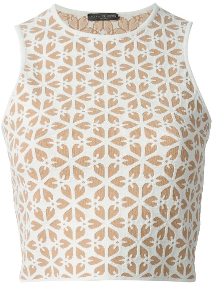 Alexander Mcqueen Embossed Cut Out Flower Tank Top