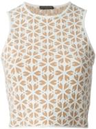 Alexander Mcqueen Embossed Cut Out Flower Tank Top