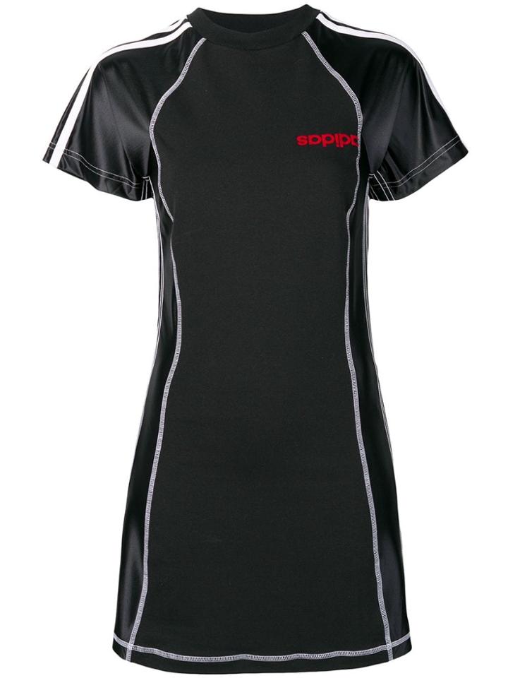 Adidas Originals By Alexander Wang Fitted Logo Dress - Black