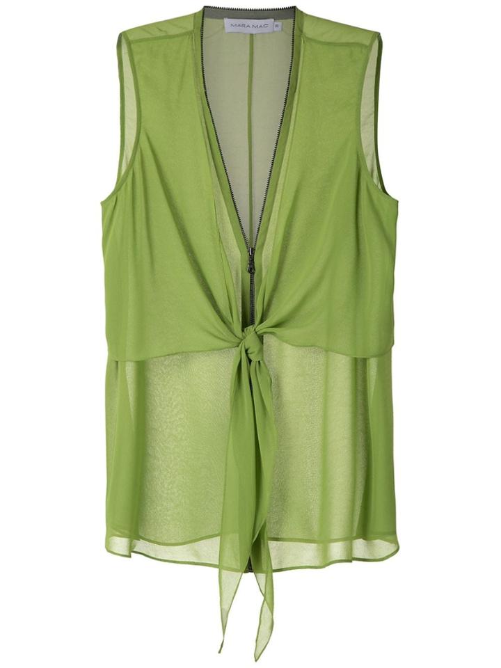 Mara Mac Front Tie Tank - Green