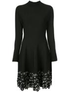 Lela Rose Lace-trim Sweater Dress - Black