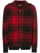 Overcome Plaid Zip Front Hoodie - Red