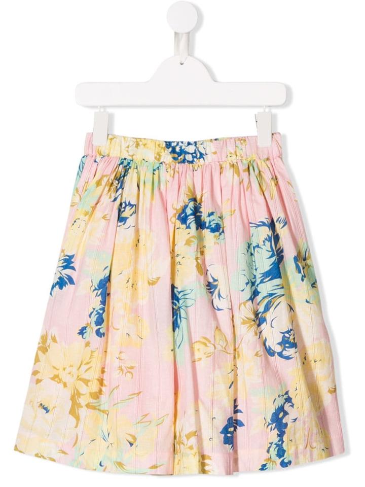 Bonpoint Teen Flower Pleated Skirt - Pink