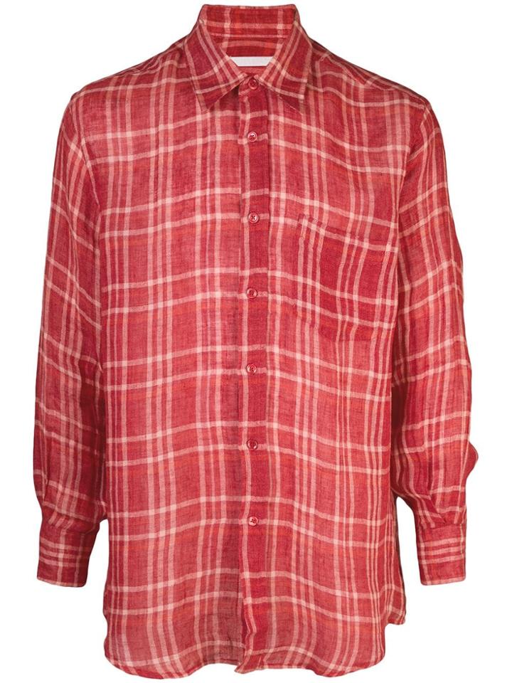 Our Legacy Plaid Print Shirt - Red