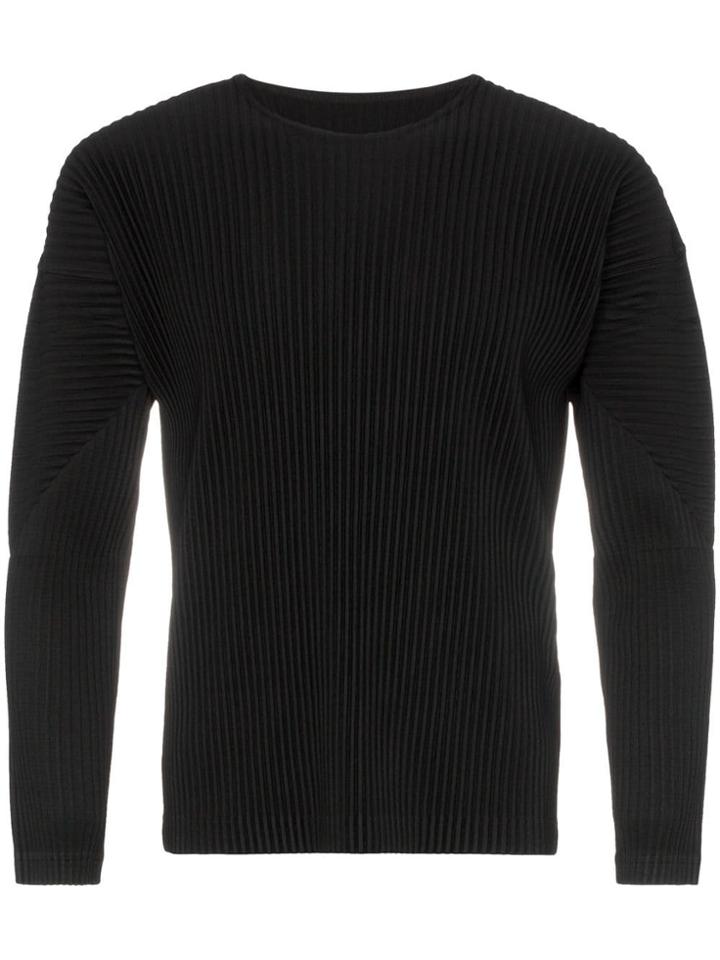 Homme Plissé Issey Miyake Black Pleated Long Sleeve T-shirt
