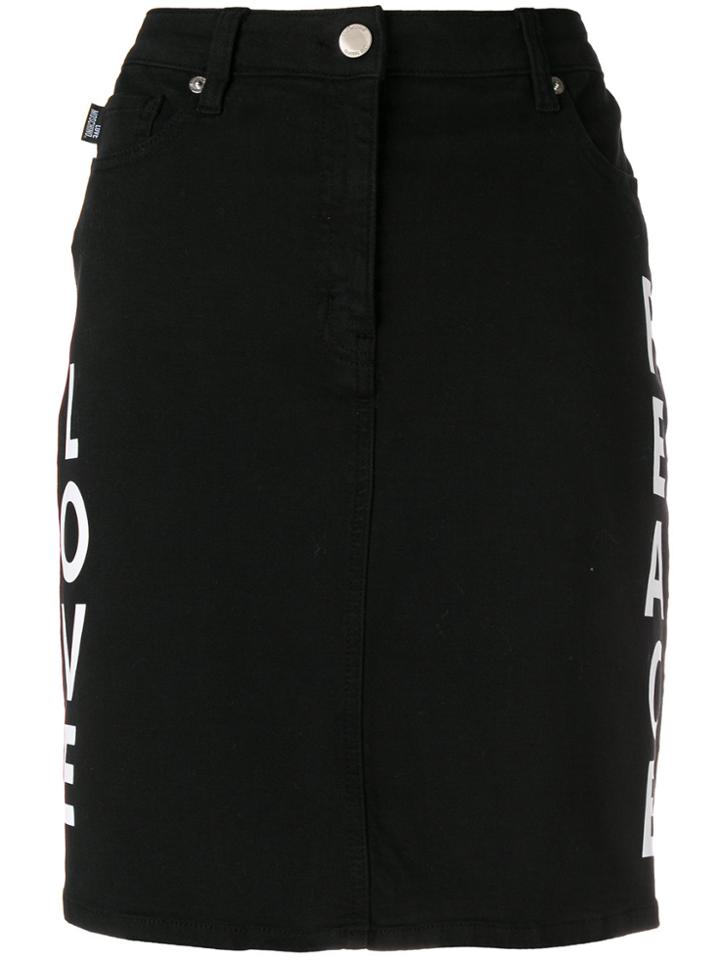 Love Moschino Heart Patch Skirt - Black