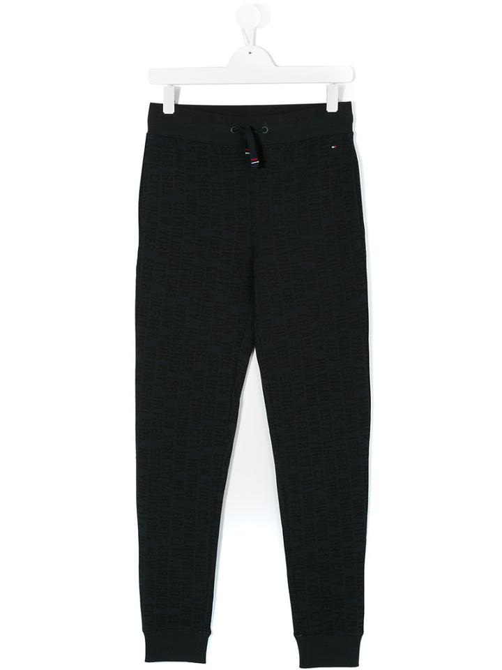 Tommy Hilfiger Junior - Printed Jogging Pants - Kids - Cotton/spandex/elastane/modal - 14 Yrs, Blue