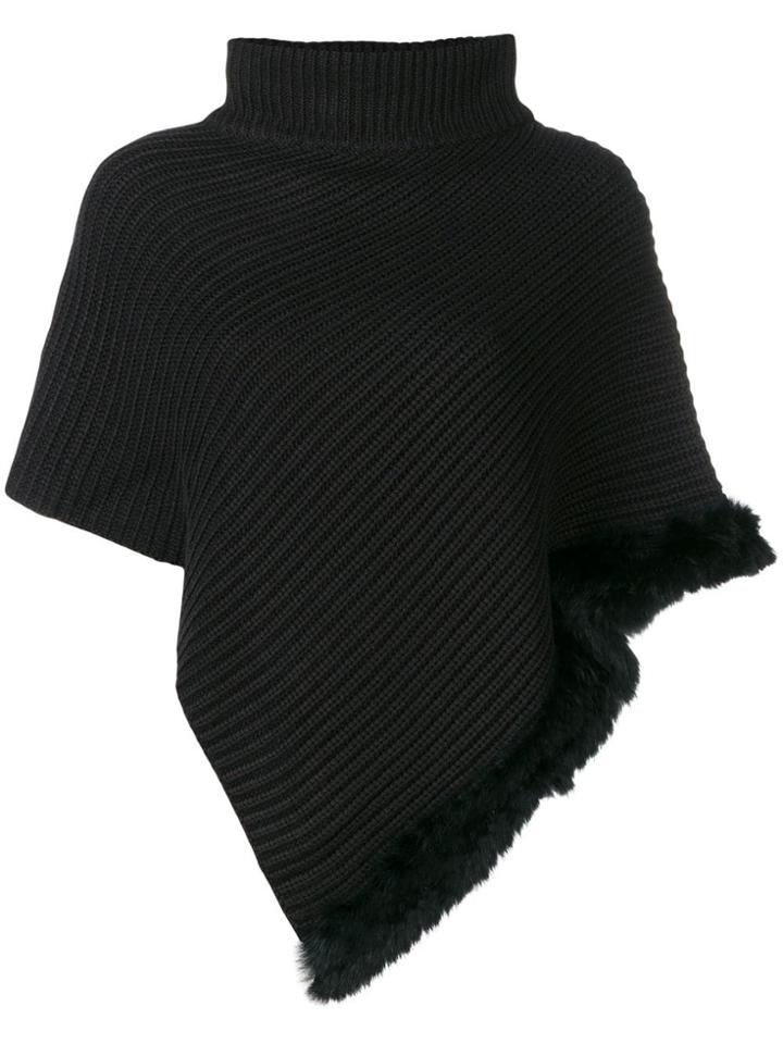 Liu Jo Mock Neck Poncho - Black