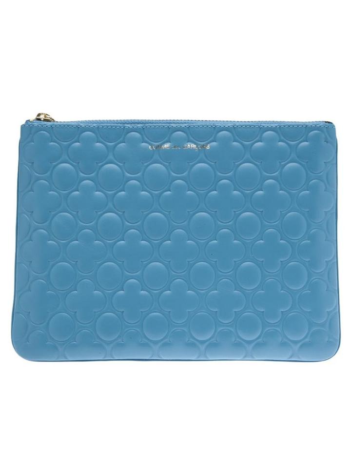 Comme Des Garons Floral Embossed Zip Wallet
