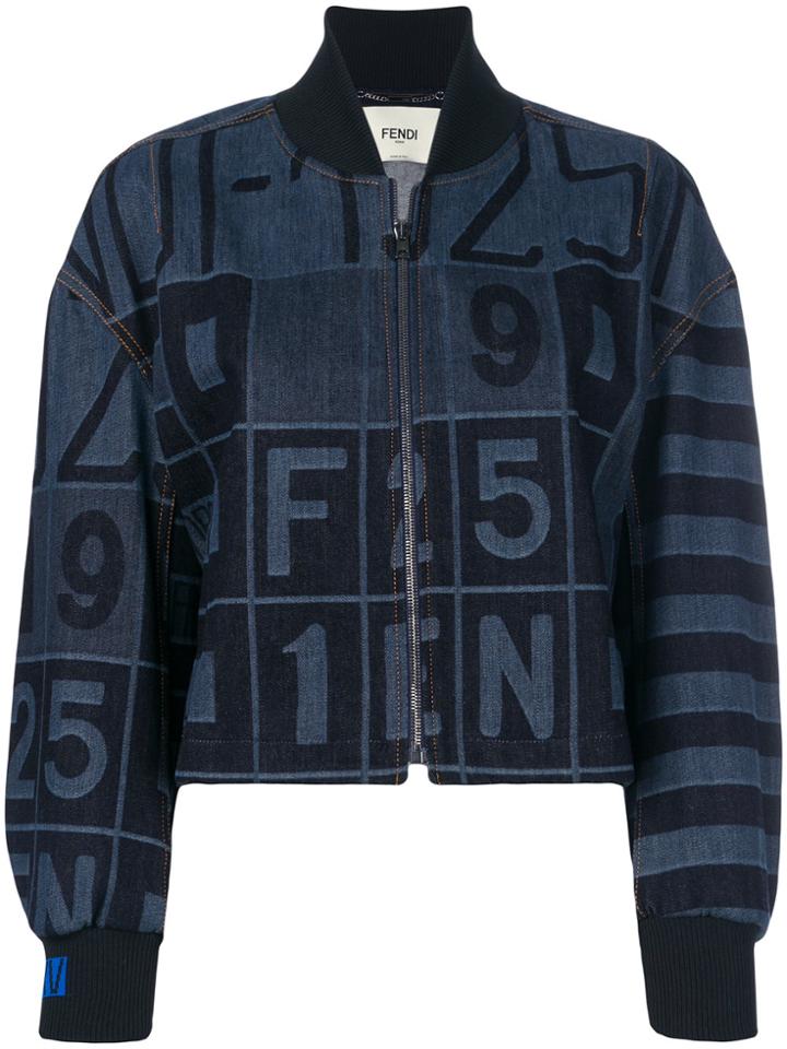 Fendi Denim Bomber Jacket - Blue