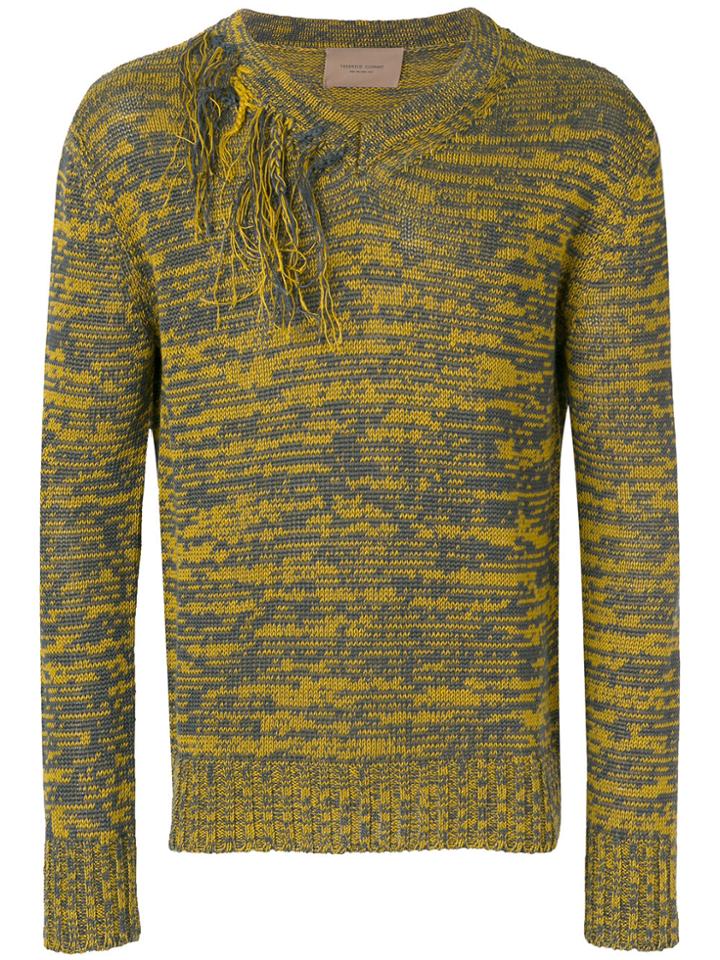 Federico Curradi Fringe Detail Two Tone Sweater - Grey