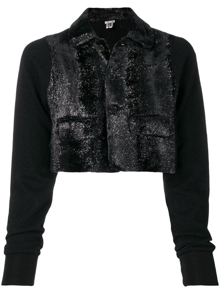 Comme Des Garçons Noir Kei Ninomiya Texture Cropped Jacket - Black