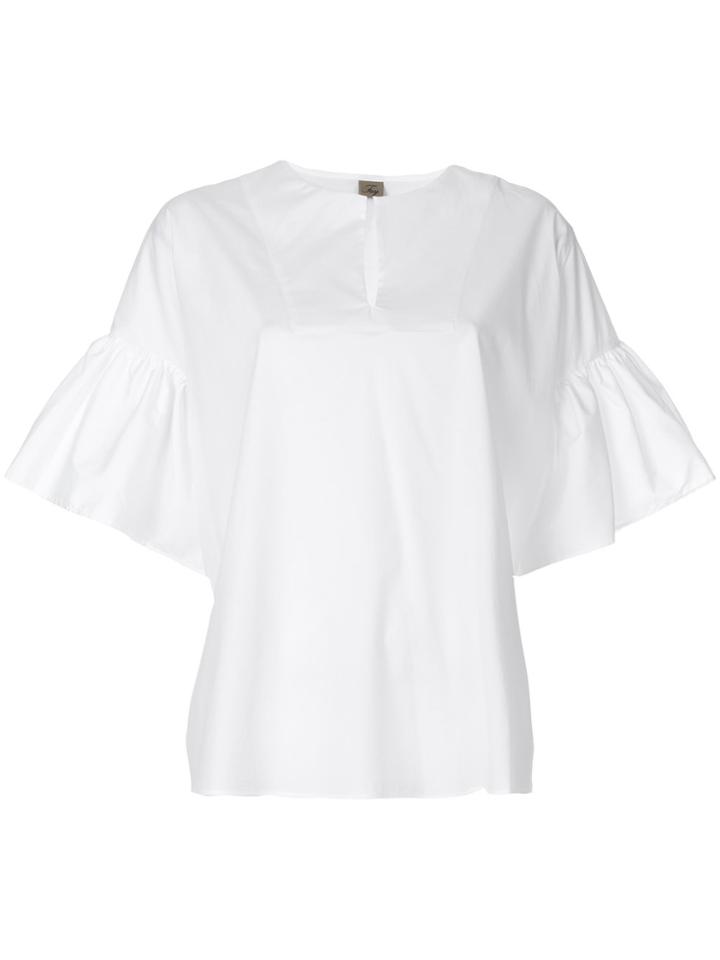 Fay Frill Sleeve Blouse - White