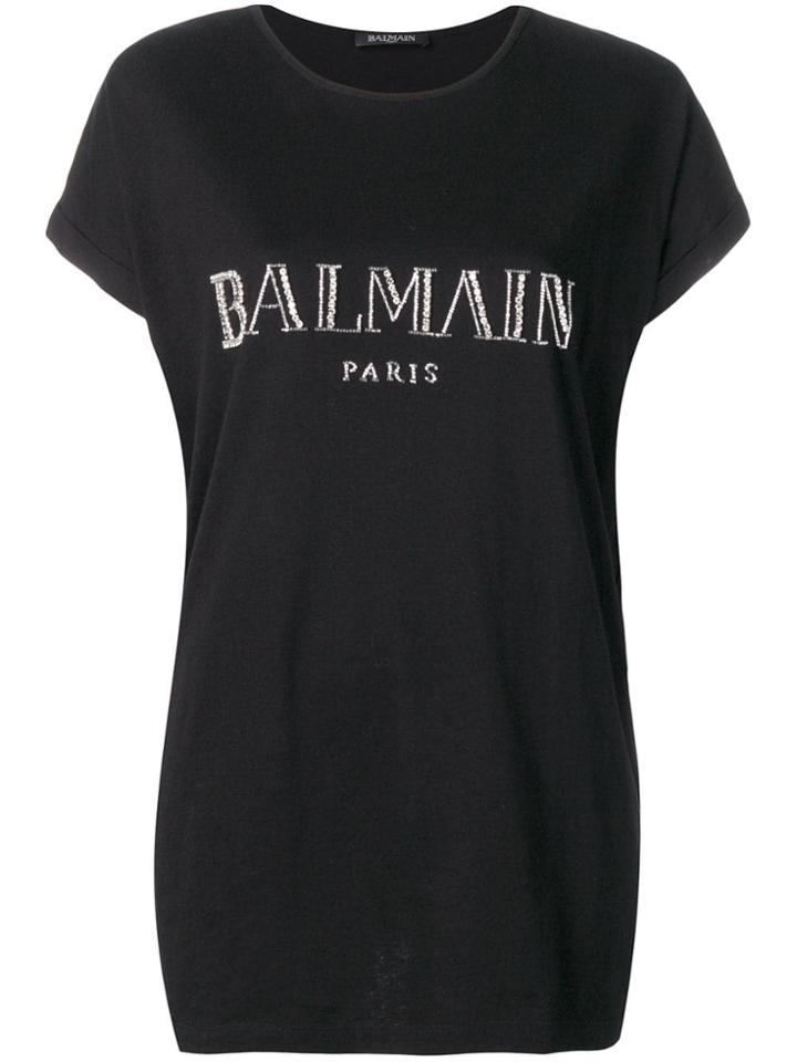 Balmain Embroidered Logo T-shirt - Black