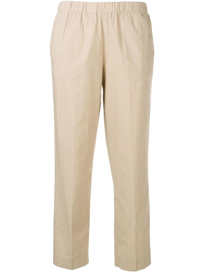 Kiltie Cropped Slim-fit Trousers - Neutrals