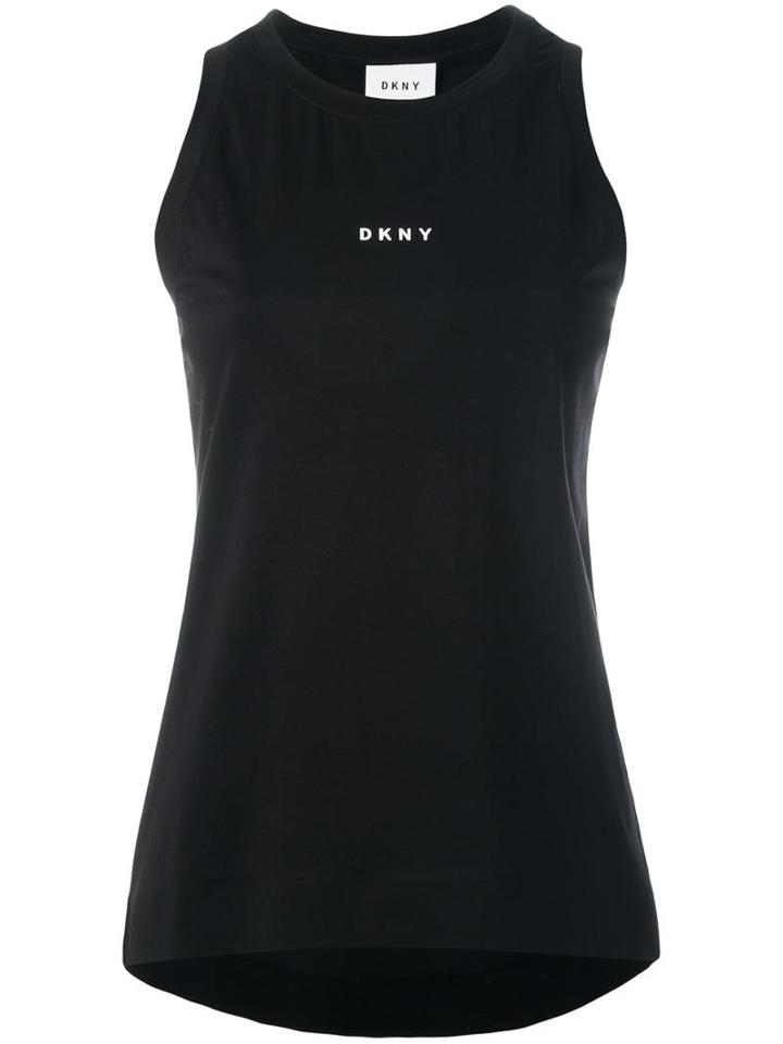 Dkny Logo Print Tank Top, Women's, Size: Xs, Black, Cotton