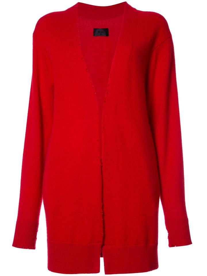 Rta Distressed Cardigan, Women's, Size: Medium, Red, Cashmere