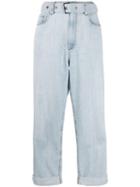 Brunello Cucinelli Belted Wide-leg Jeans - Blue