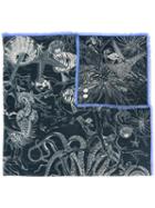 Odeeh Printed Scarf, Women's, Blue, Silk