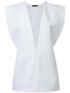 Zaid Affas Deep V-neck Boxy Top - White