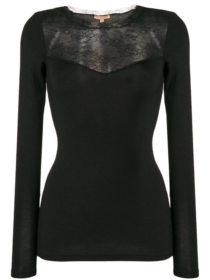 Ermanno Scervino Lace Detail Top - Black